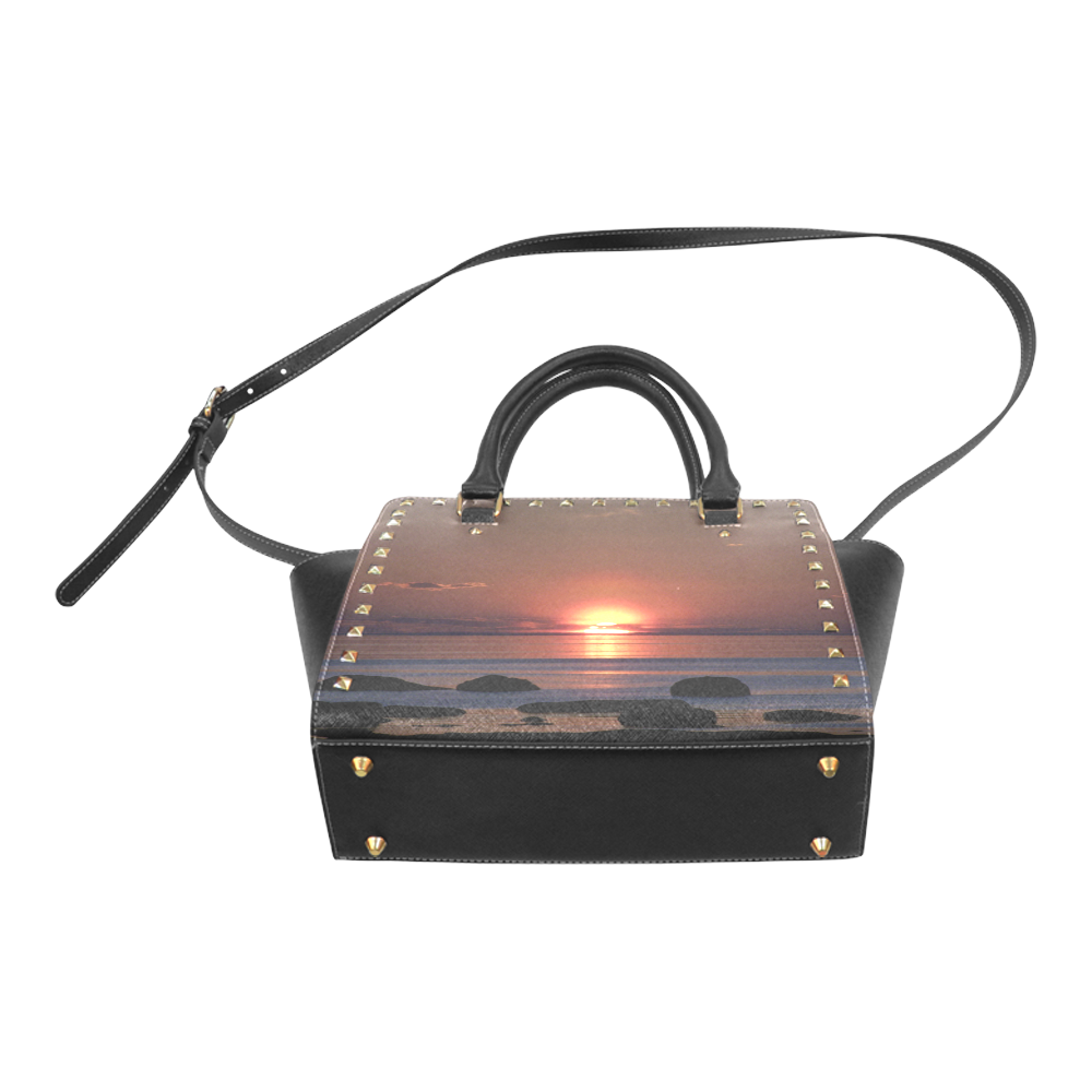 Shockwave Sunset Rivet Shoulder Handbag (Model 1645)