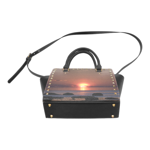 Shockwave Sunset Rivet Shoulder Handbag (Model 1645)