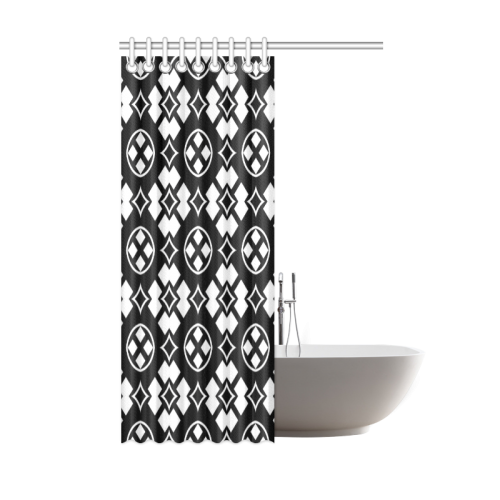 black and white Pattern 3416 Shower Curtain 48"x72"