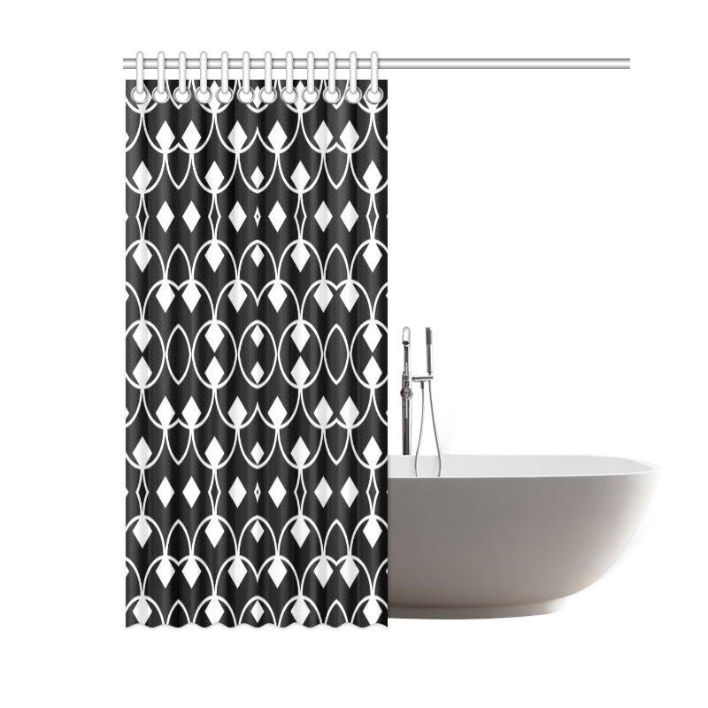 black and white Pattern 4416 Shower Curtain 60"x72"