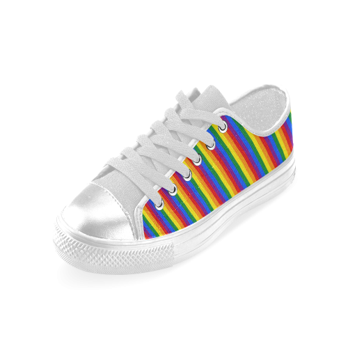 Gay Pride Rainbow Stripes Women's Classic Canvas Shoes (Model 018)