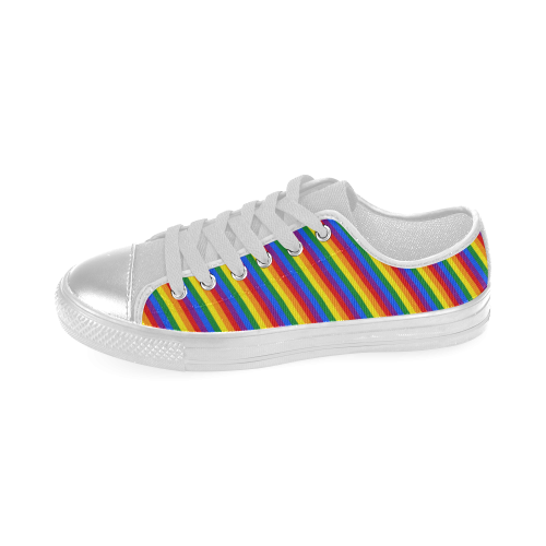 Gay Pride Rainbow Stripes Women's Classic Canvas Shoes (Model 018)