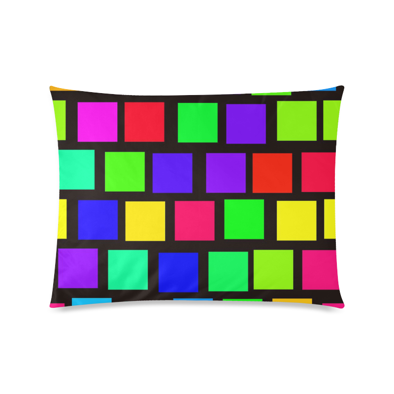 colorful checkered Custom Zippered Pillow Case 20"x26"(Twin Sides)
