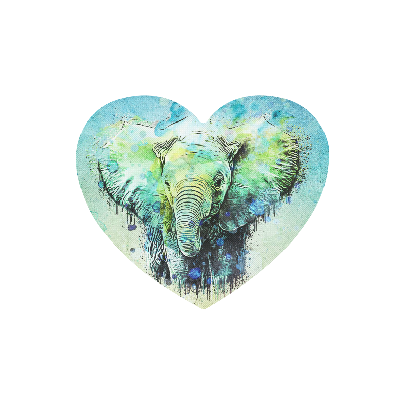 watercolor elephant Heart-shaped Mousepad