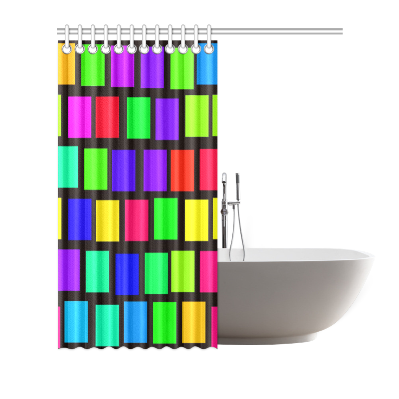 colorful checkered Shower Curtain 66"x72"
