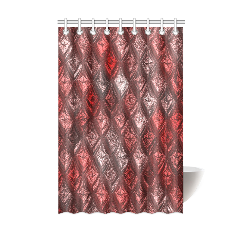 rhombus, diamond patterned red Shower Curtain 48"x72"