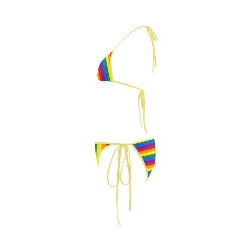Gay Pride Rainbow Stripes Custom Bikini Swimsuit