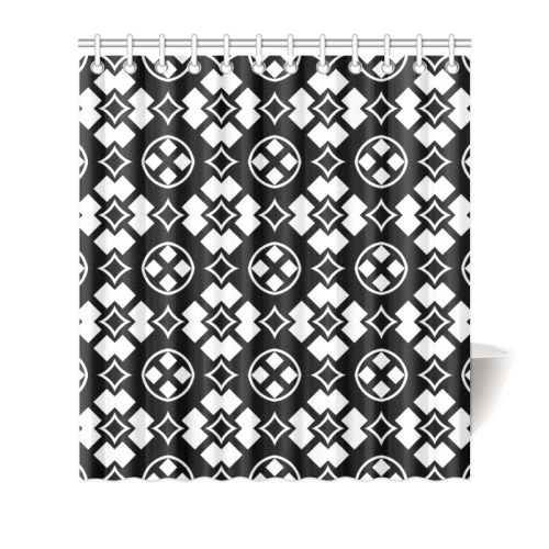 black and white Pattern 3416 Shower Curtain 66"x72"