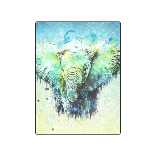 watercolor elephant Blanket 50"x60"