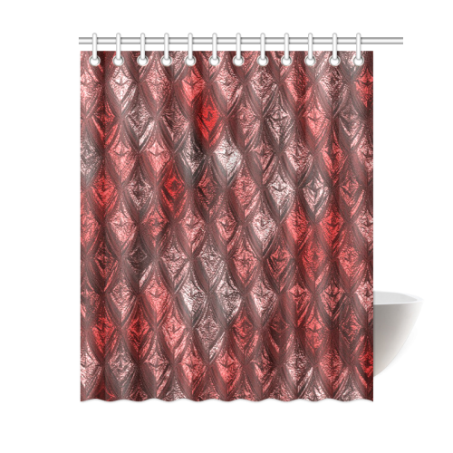 rhombus, diamond patterned red Shower Curtain 60"x72"