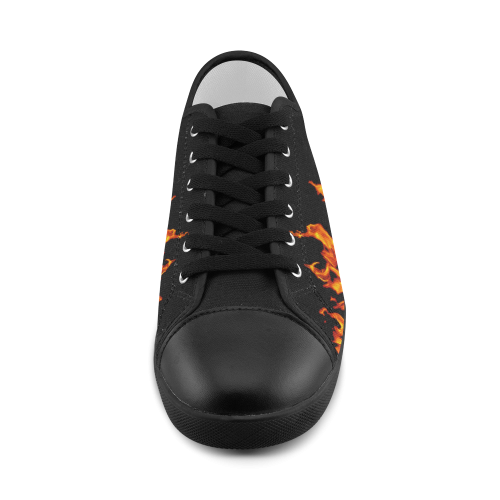 Fire Flames Men's Canvas Shoes (Model 016)