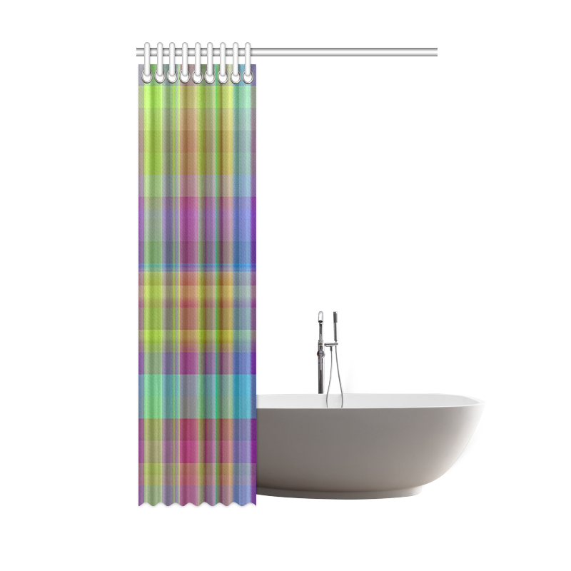 modern plaid, cool colors Shower Curtain 48"x72"