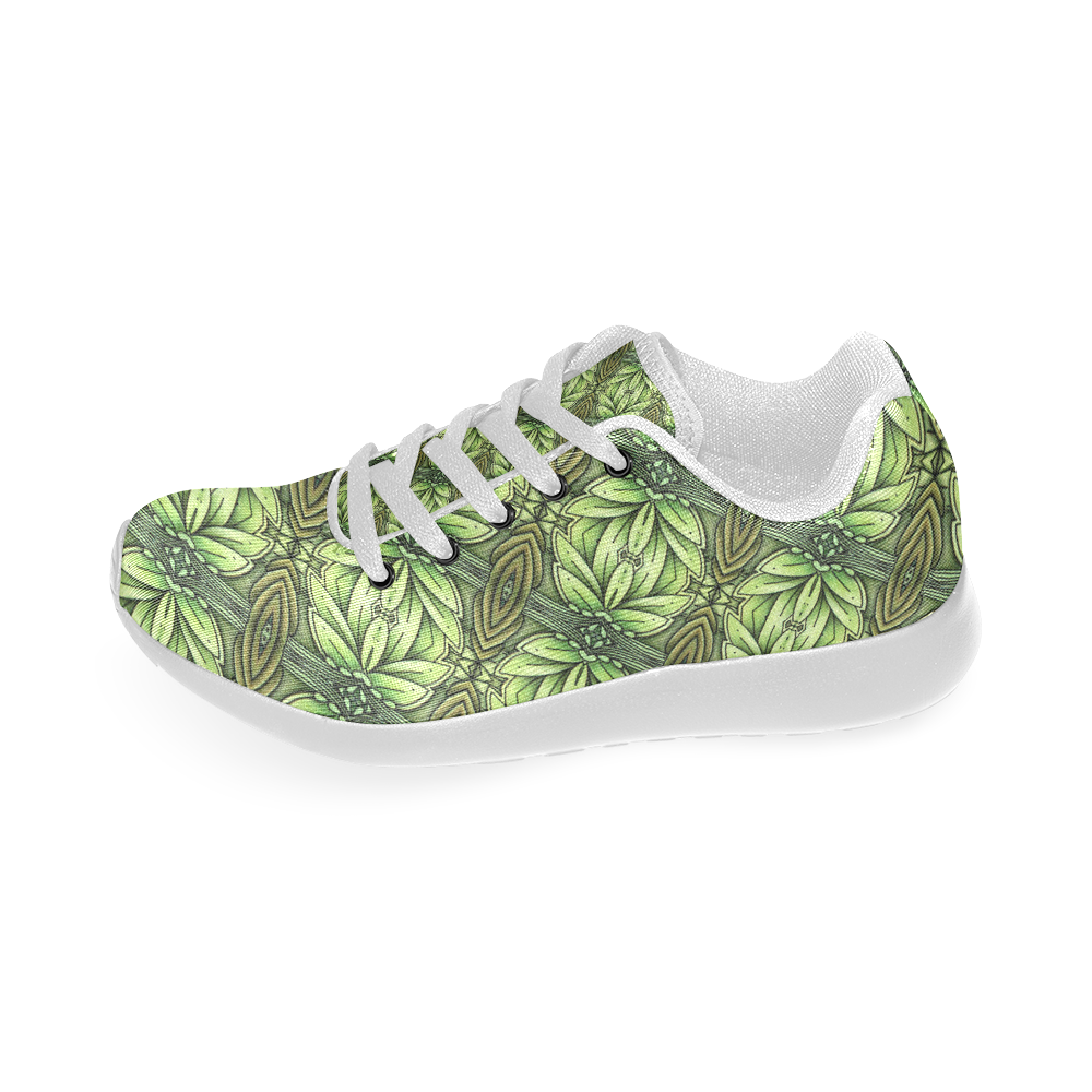 Mandy Green - Leaf Weave small foliage Women’s Running Shoes (Model 020)