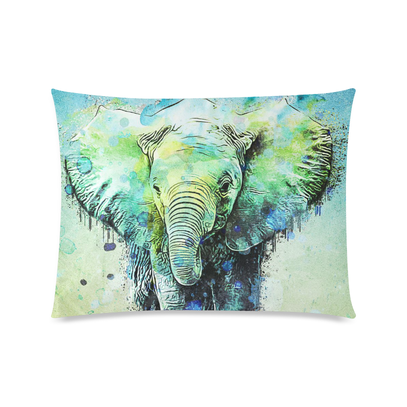 watercolor elephant Custom Picture Pillow Case 20"x26" (one side)