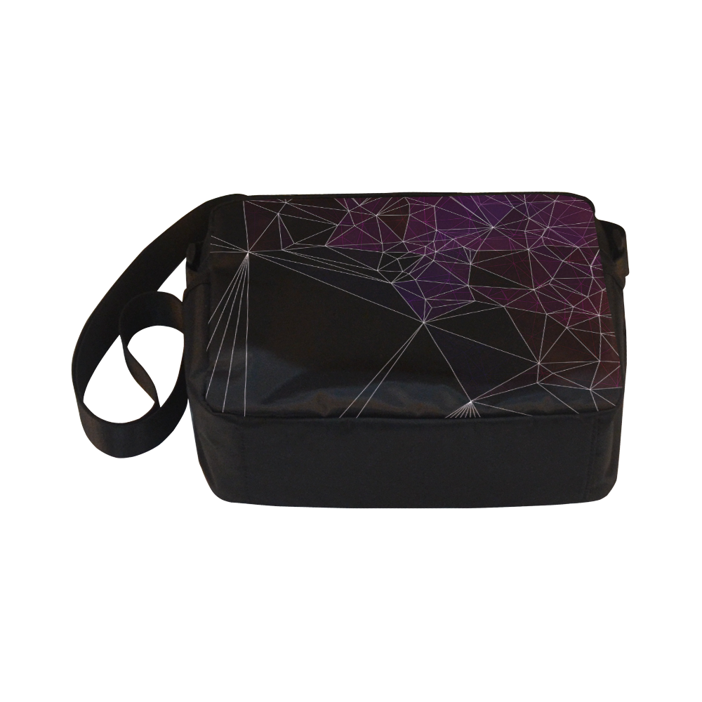 Polygons purple and black Classic Cross-body Nylon Bags (Model 1632)