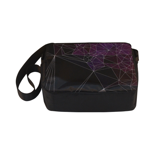 Polygons purple and black Classic Cross-body Nylon Bags (Model 1632)