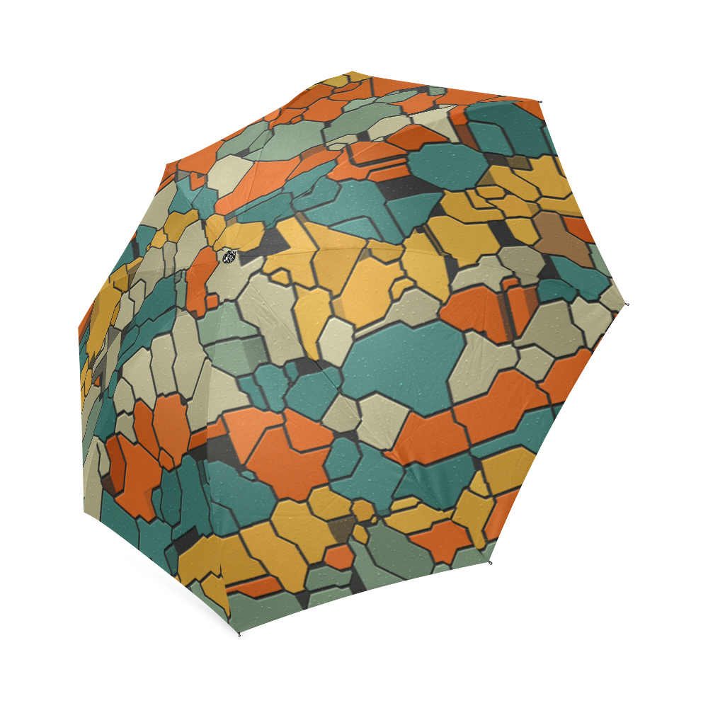 Textured retro shapes Foldable Umbrella (Model U01)