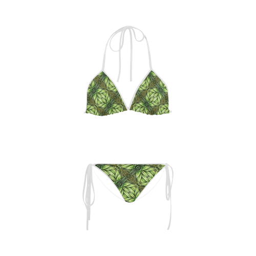 Mandy Green - Leaf Weave bold leaves Custom Bikini Swimsuit