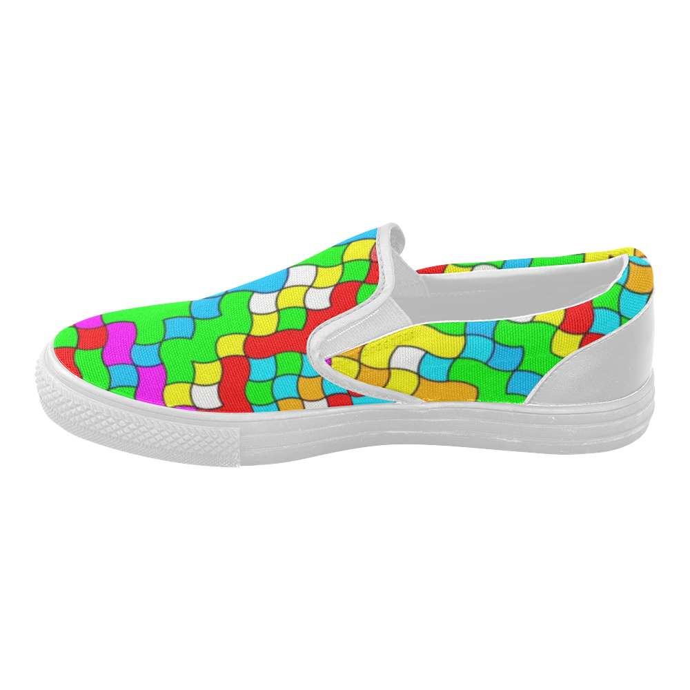 school party colorful Women's Slip-on Canvas Shoes (Model 019)