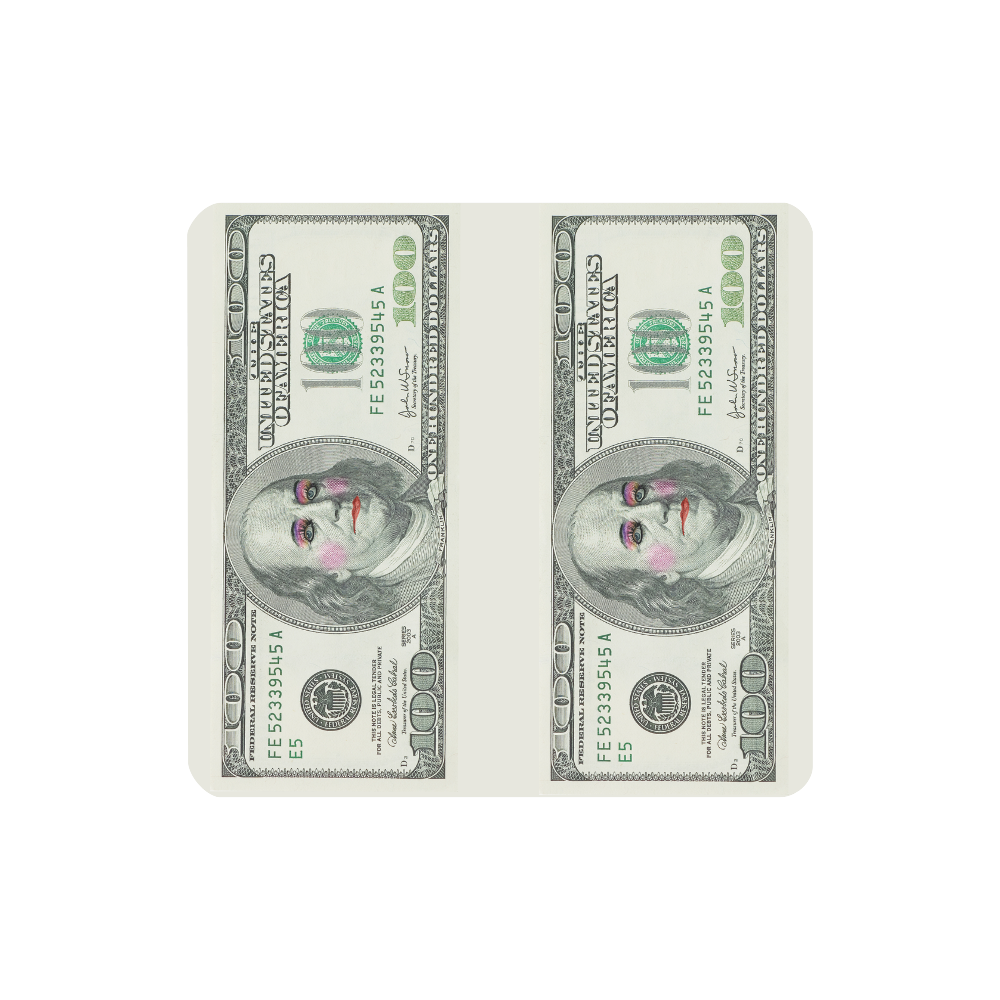 Funny Money in Drag $100 Banknote Women's Clutch Wallet (Model 1637)