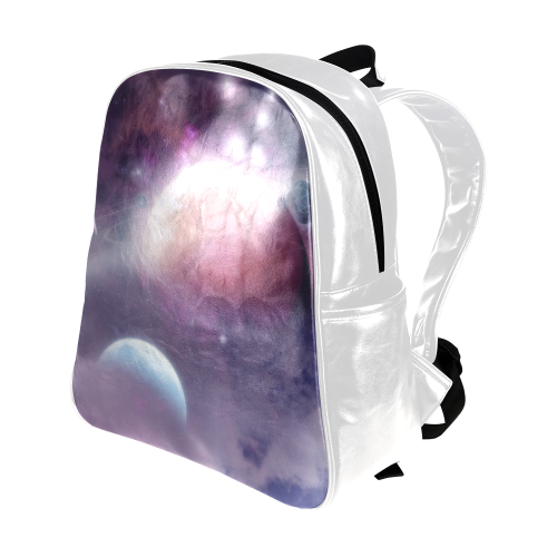 Pink Space Dream Multi-Pockets Backpack (Model 1636)