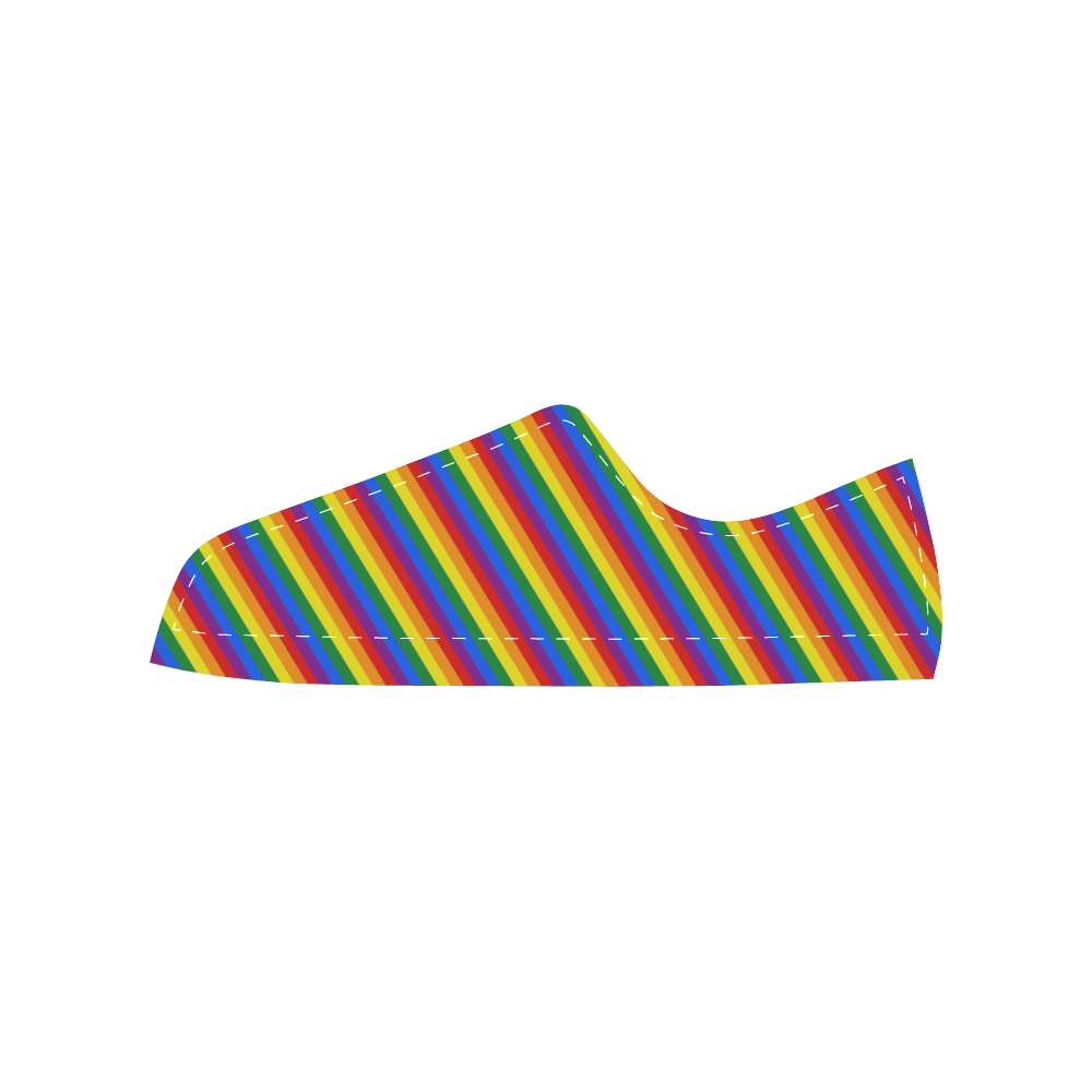 Gay Pride Rainbow Stripes Women's Classic Canvas Shoes (Model 018)