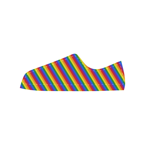 Gay Pride Rainbow Stripes Women's Classic Canvas Shoes (Model 018)