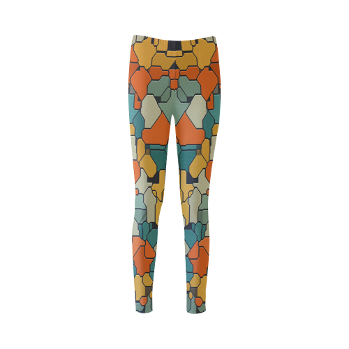 Textured retro shapes Cassandra Women's Leggings (Model L01)