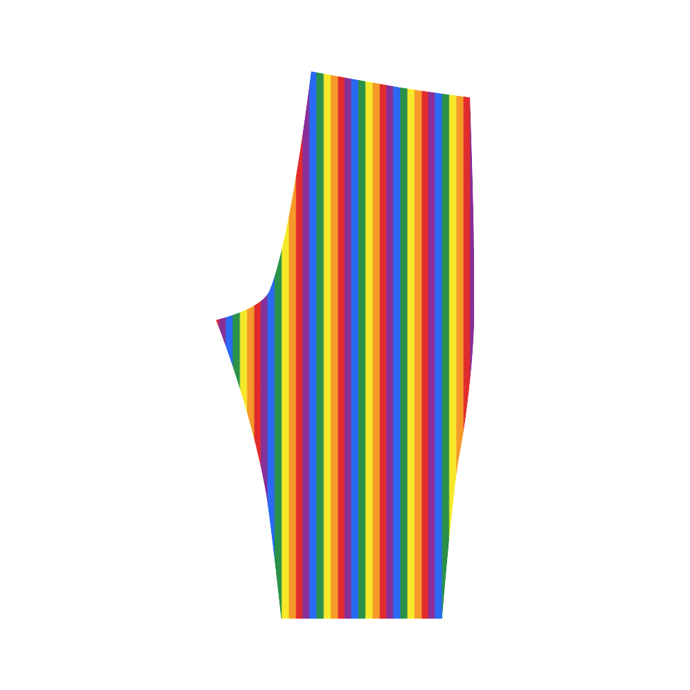 Gay Pride Rainbow Stripes Hestia Cropped Leggings (Model L03)