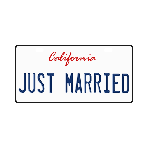 Just Married Retro California License Plate
