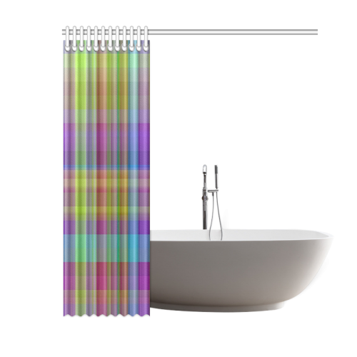 modern plaid, cool colors Shower Curtain 60"x72"