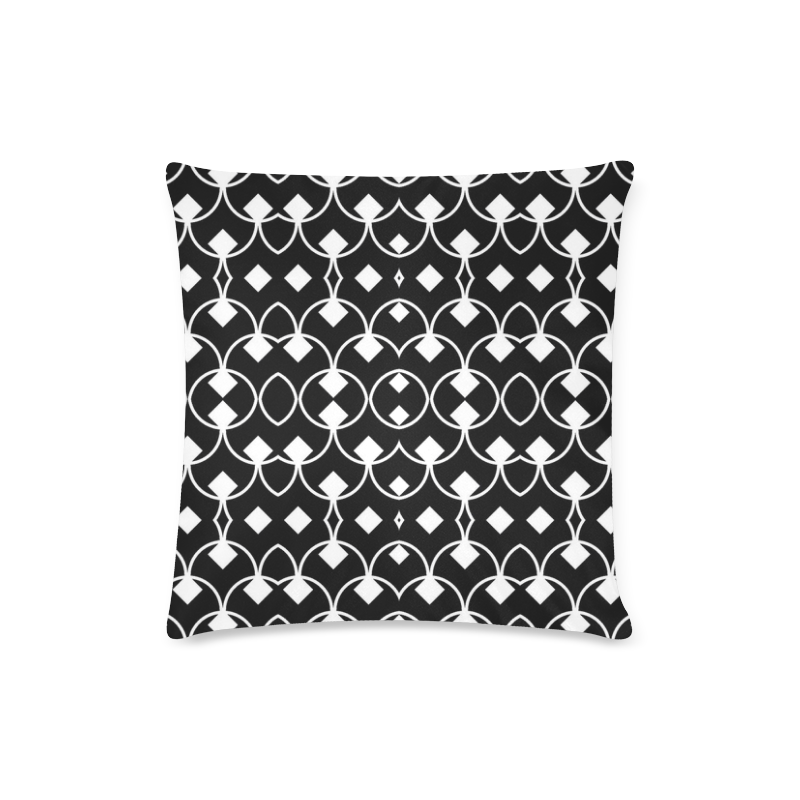 black and white Pattern 4416 Custom Zippered Pillow Case 16"x16"(Twin Sides)