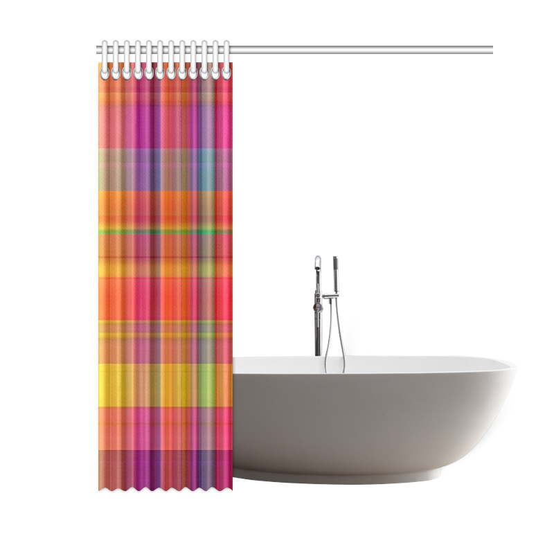 modern plaid, hot colors Shower Curtain 60"x72"