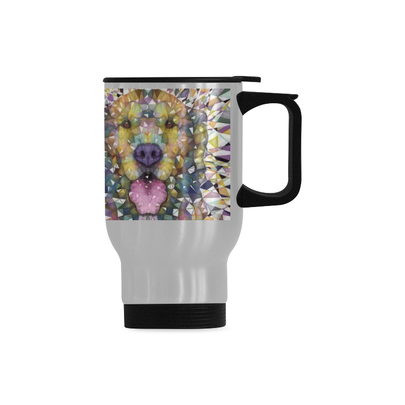 rainbow dog Travel Mug (Silver) (14 Oz)