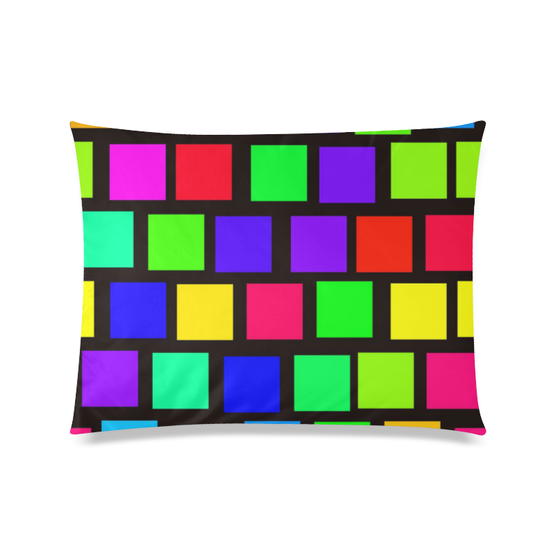 colorful checkered Custom Zippered Pillow Case 20"x26"(Twin Sides)