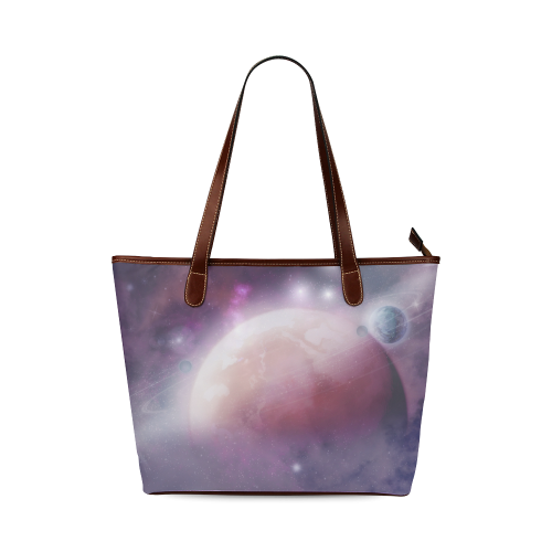 Pink Space Dream Shoulder Tote Bag (Model 1646)