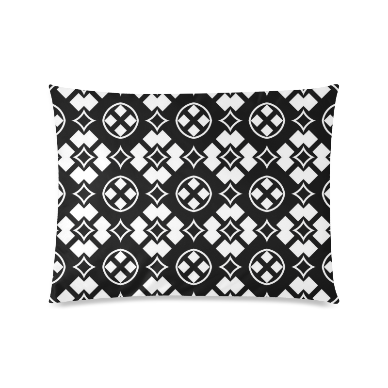 black and white Pattern 3416 Custom Zippered Pillow Case 20"x26"(Twin Sides)