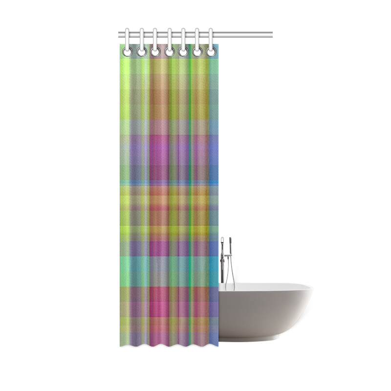 modern plaid, cool colors Shower Curtain 36"x72"