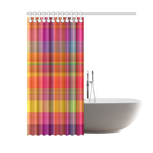 modern plaid, hot colors Shower Curtain 60"x72"