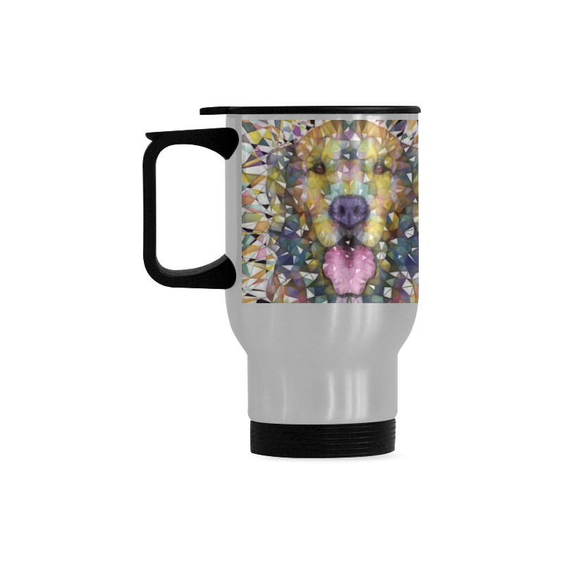 rainbow dog Travel Mug (Silver) (14 Oz)
