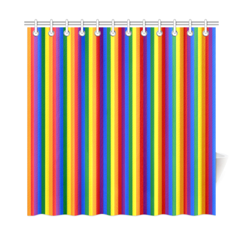 Gay Pride Rainbow Stripes Shower Curtain 72"x72"