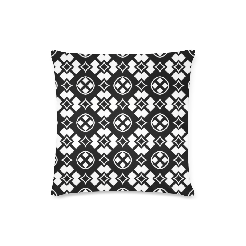black and white Pattern 3416 Custom Zippered Pillow Case 16"x16"(Twin Sides)