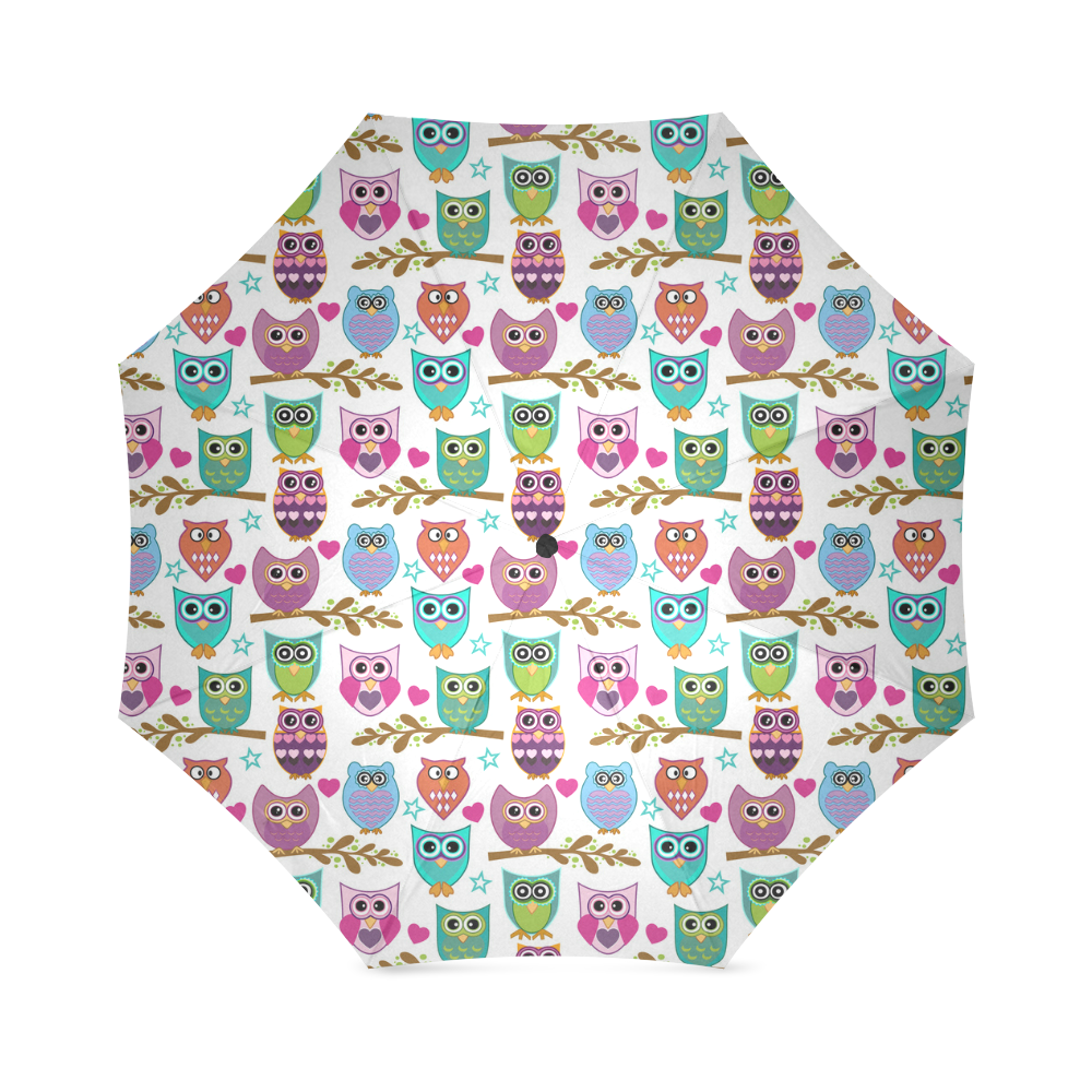 happy owls Foldable Umbrella (Model U01)