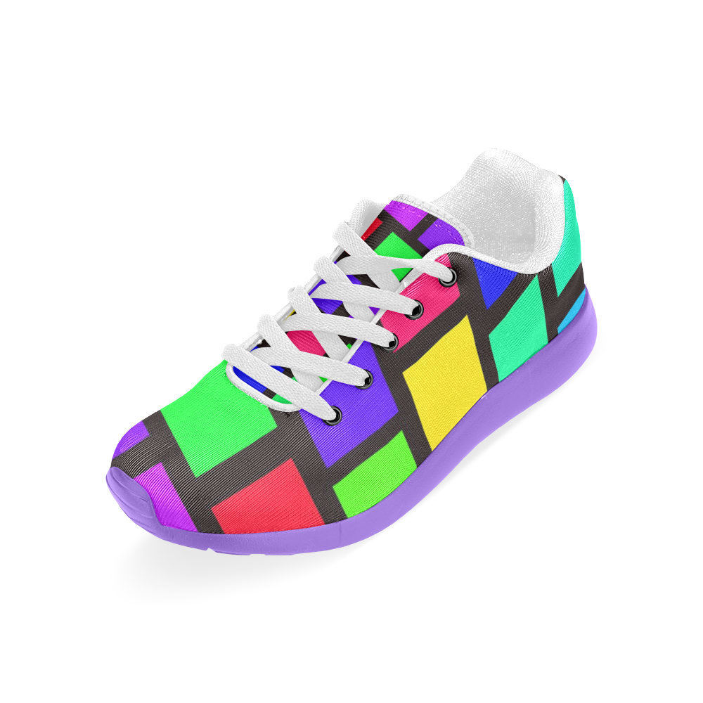 colorful checkered Women’s Running Shoes (Model 020)