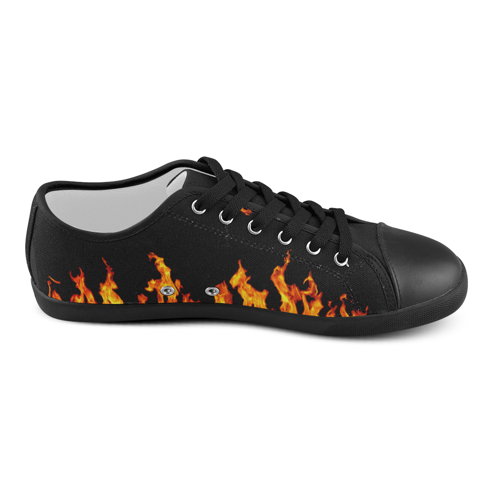Fire Flames Men's Canvas Shoes (Model 016)