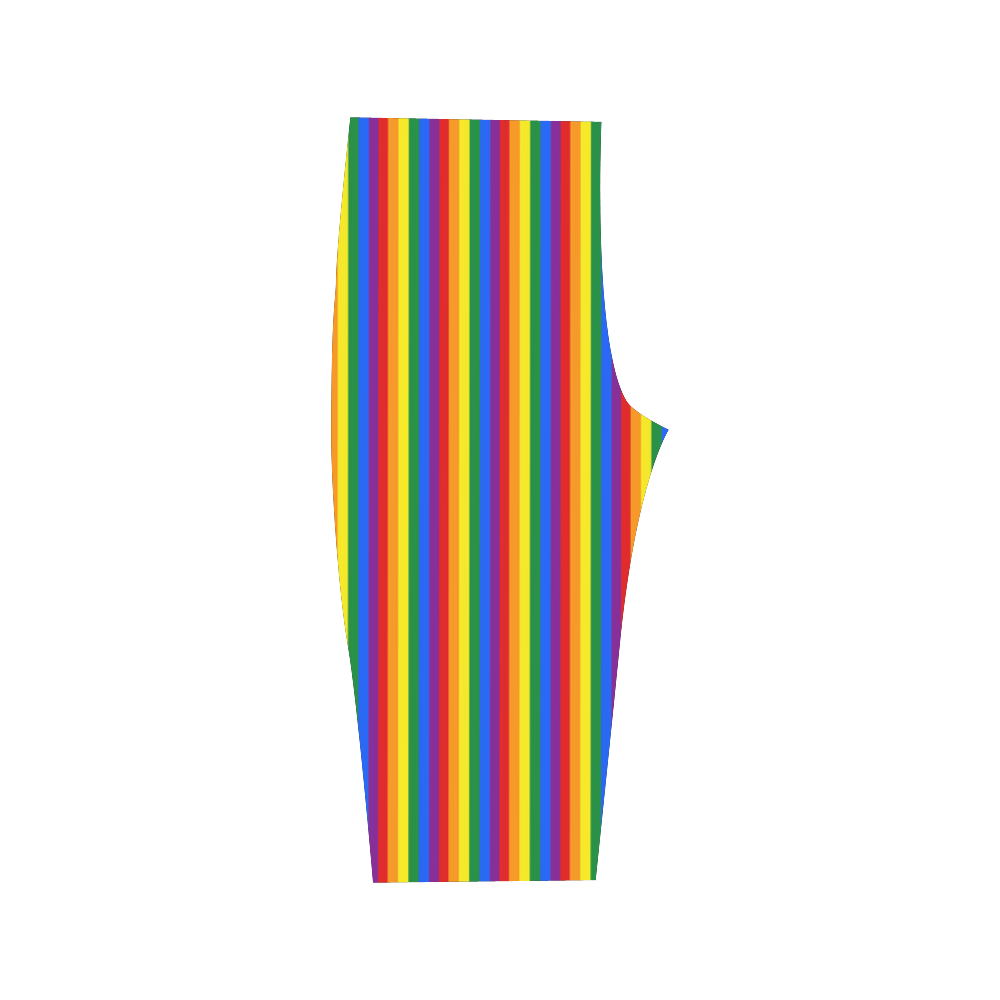 Gay Pride Rainbow Stripes Hestia Cropped Leggings (Model L03)