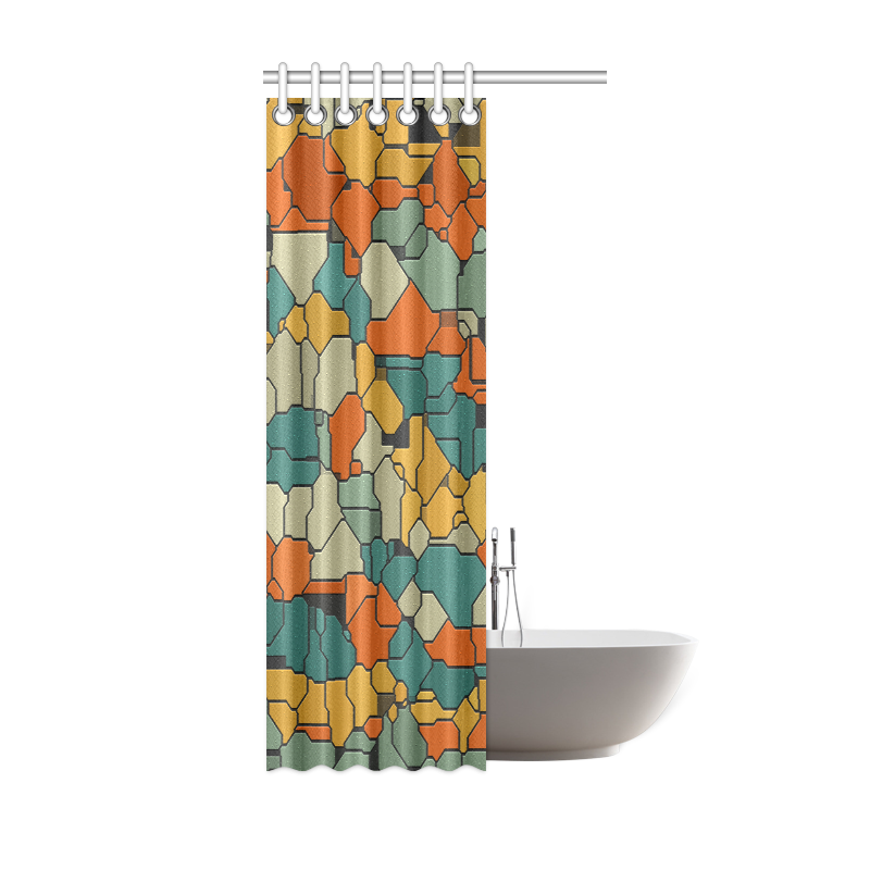 Textured retro shapes Shower Curtain 36"x72"