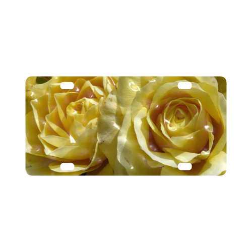 yellow roses Classic License Plate