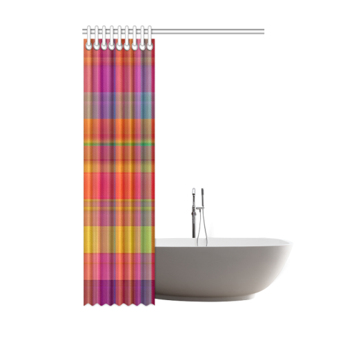 modern plaid, hot colors Shower Curtain 48"x72"