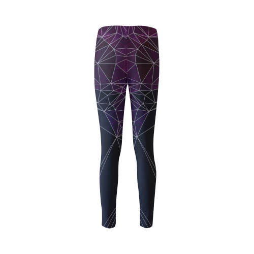 Polygons purple and black Cassandra Women's Leggings (Model L01)